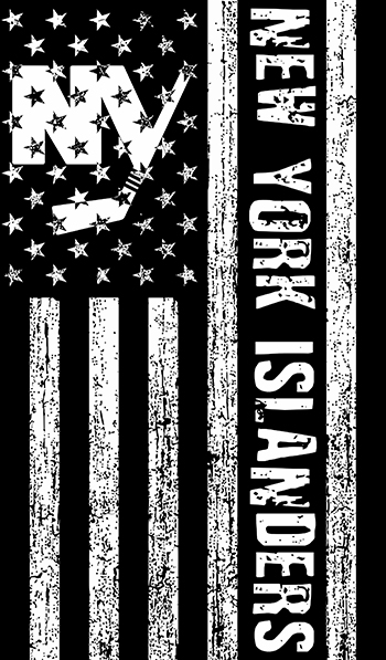 New York Islanders Black And White American Flag logo iron on paper